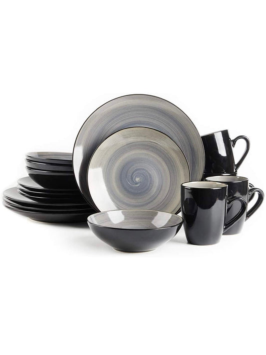 Set of 16 pieces gray tableware - Wapas