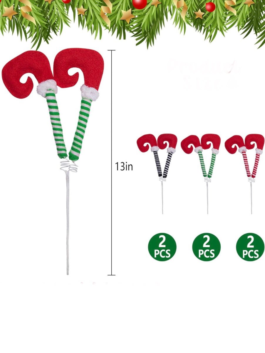 Set of 6 elf legs Christmas picks - Wapas