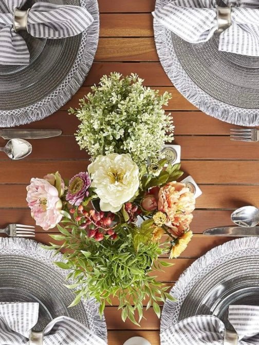 Set of 6 gray round placemats - Wapas