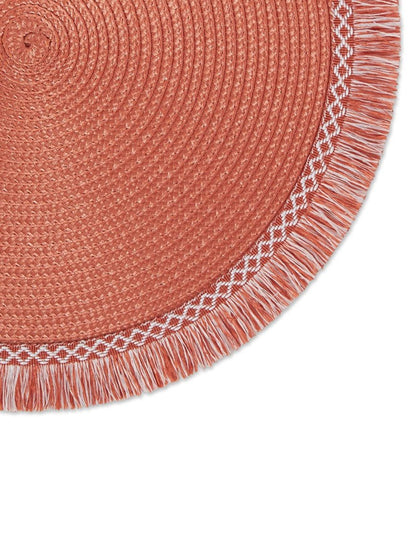 Set of 6 orange round placemats - Wapas