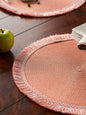 Set of 6 orange round placemats - Wapas