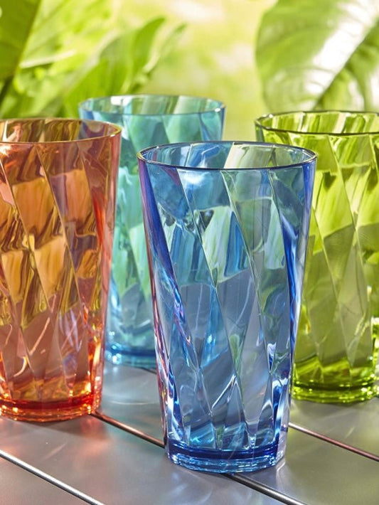 Set of 8 multicolored tall plastic cups - Wapas