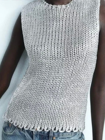 Silver knitted top - Wapas