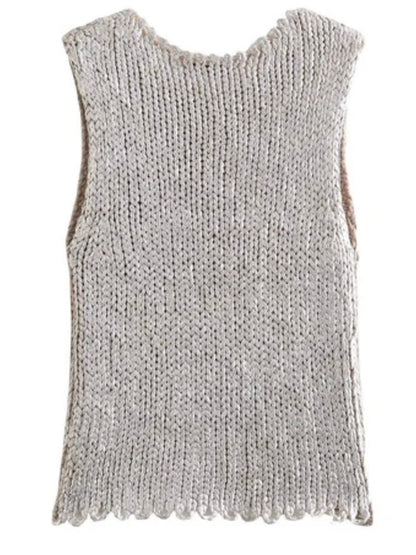 Silver knitted top - Wapas