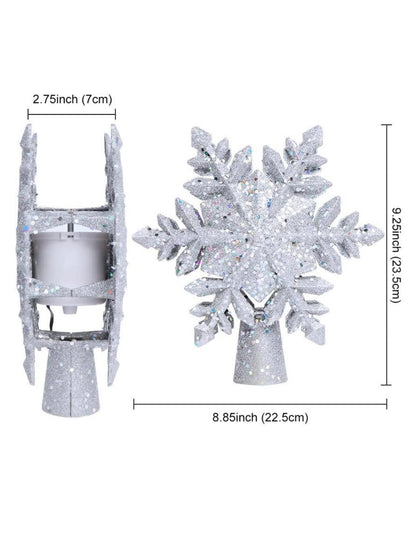 Silver snow flake tree top light - Wapas