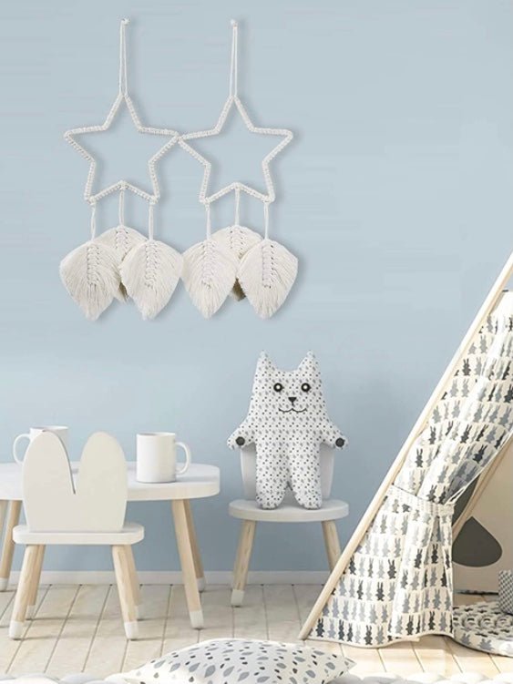 Stars white macrame wall hanging - Wapas