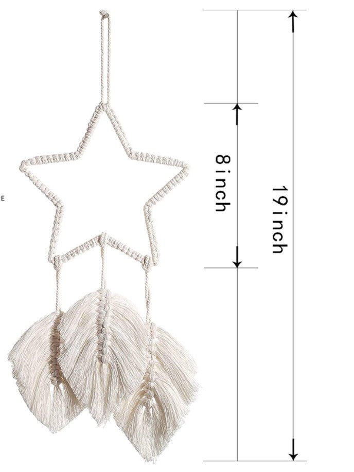 Stars white macrame wall hanging - Wapas