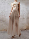 Sun beige open leg maxi dress - Wapas