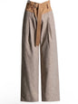 Two tones brown wide leg pants - Wapas