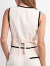 White and black contrast edge set of 2 vest top and pants - Wapas