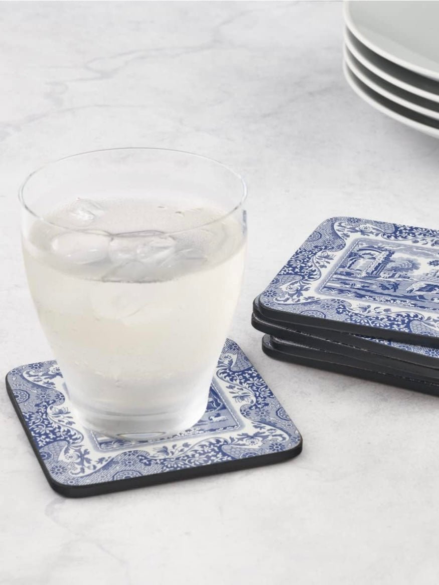 White and blue Italian collection coasters . Set of 4 - Wapas