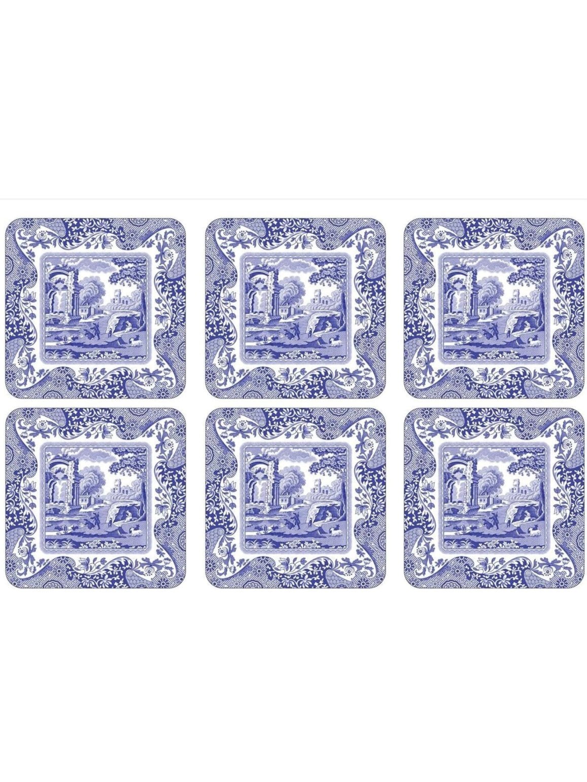 White and blue Italian collection coasters . Set of 4 - Wapas