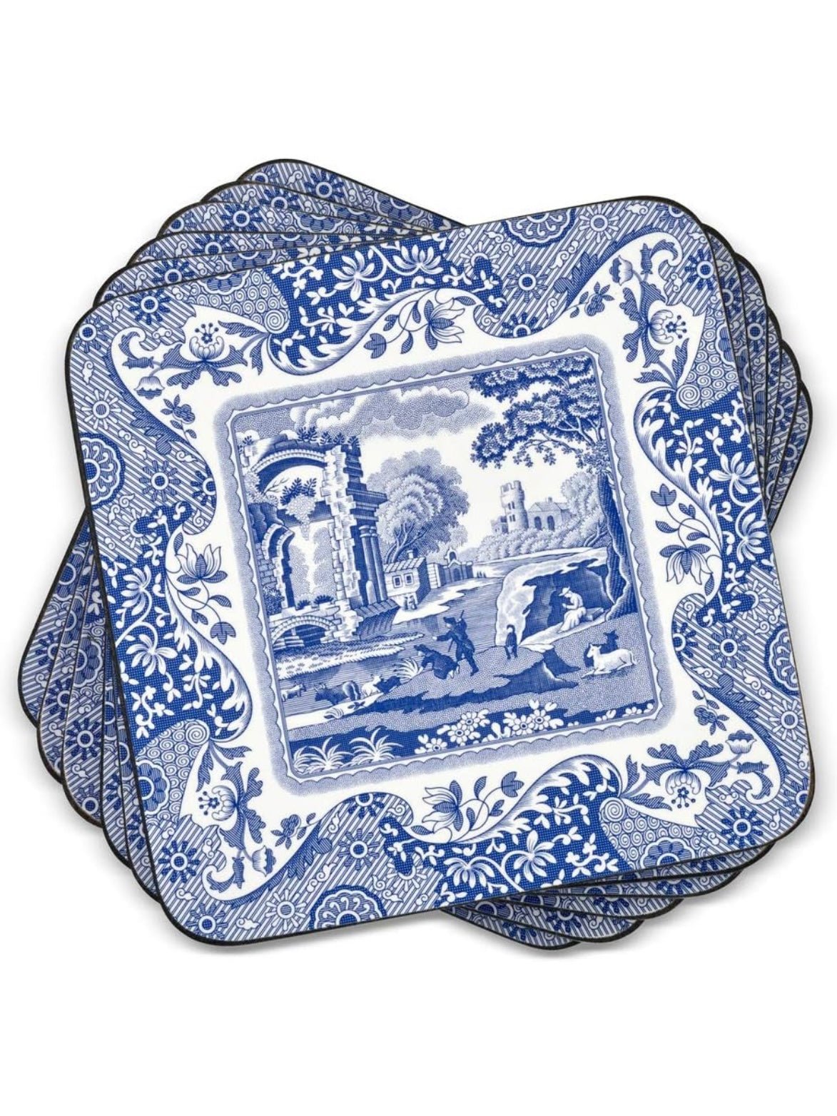 White and blue Italian collection coasters . Set of 4 - Wapas