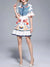 White and blue print mini dress - Wapas