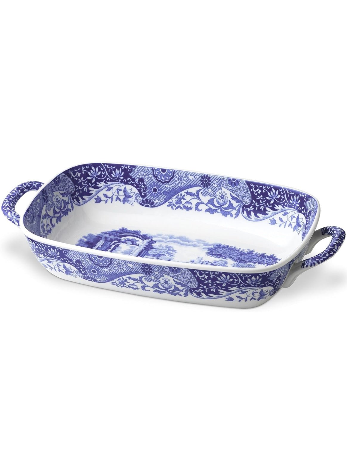 White and blue royal floral pattern baking dish - Wapas