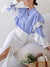 White and blue ruffles shirt - Wapas