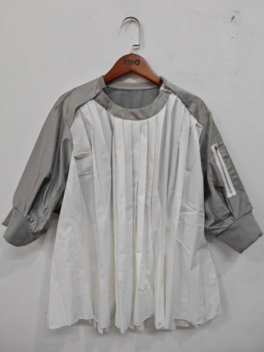 White and gray two fabrics top - Wapas