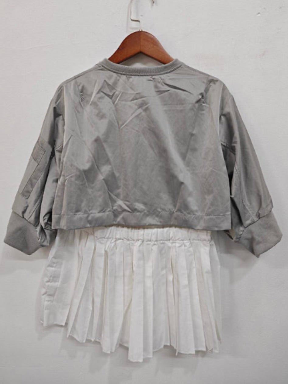 White and gray two fabrics top - Wapas