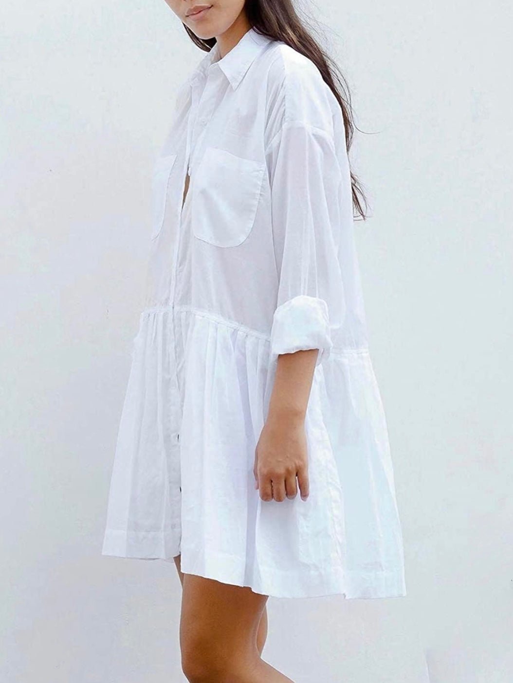 White beach short dress/long shirt - Wapas