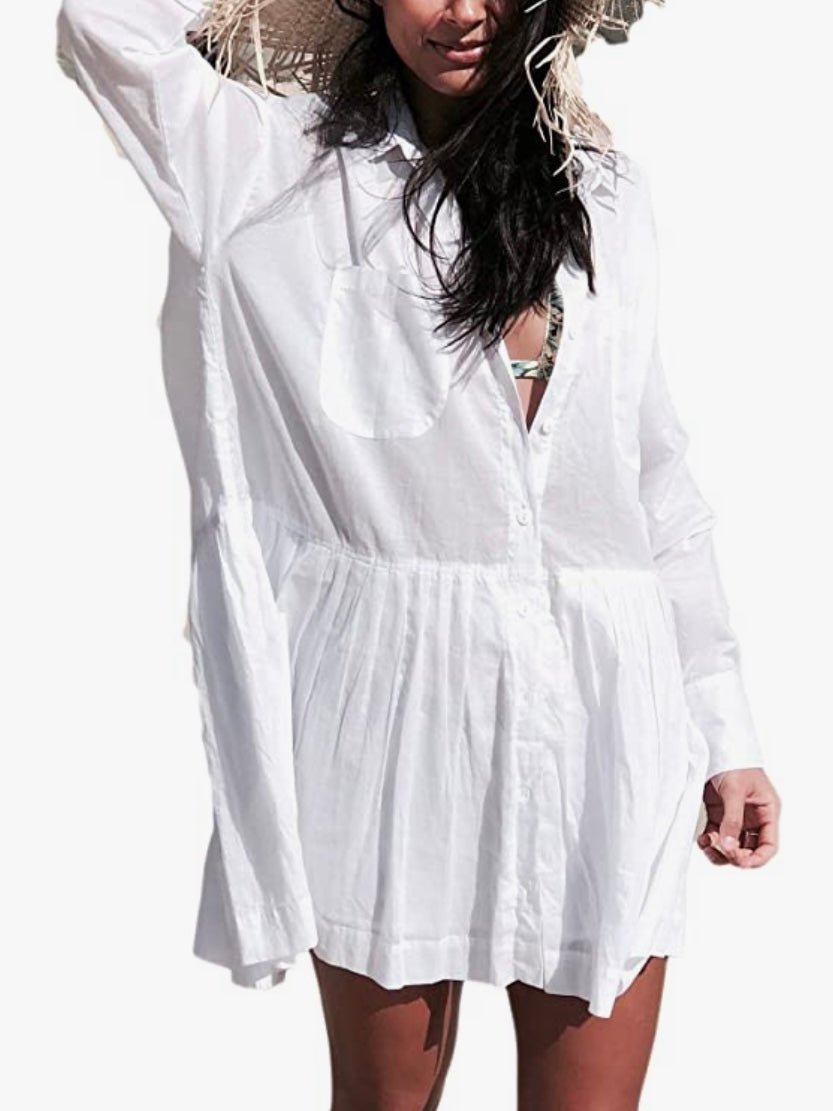 White beach short dress/long shirt - Wapas