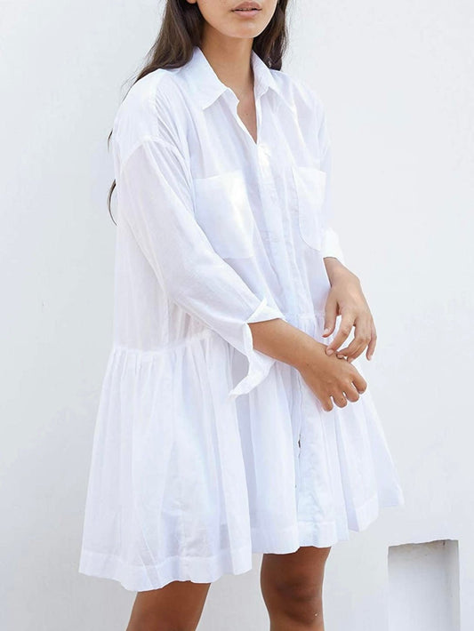 White beach short dress/long shirt - Wapas