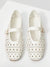 White cutout pattern flats shoes - Wapas