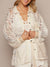 White flowers crochet lace raw hem jacket - shaket - Wapas