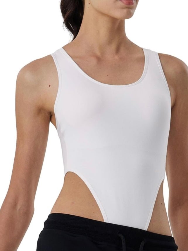 White high cut sleeveless bodysuit - Wapas