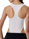White high cut sleeveless bodysuit - Wapas