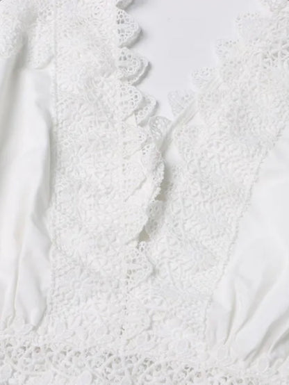 White lace set top and skirt - Wapas