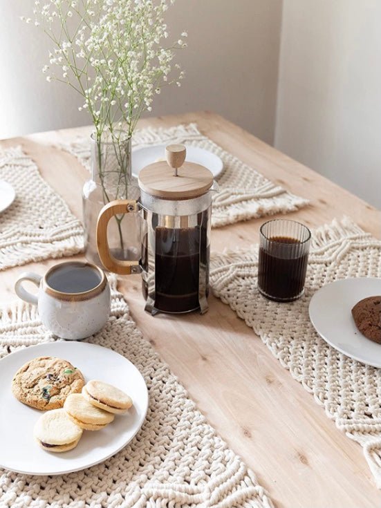 White macrame placemats. Set of 4 - Wapas