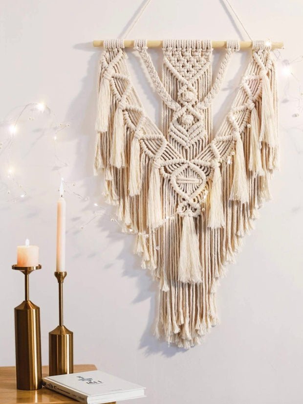 White macrame wall hanging - Wapas