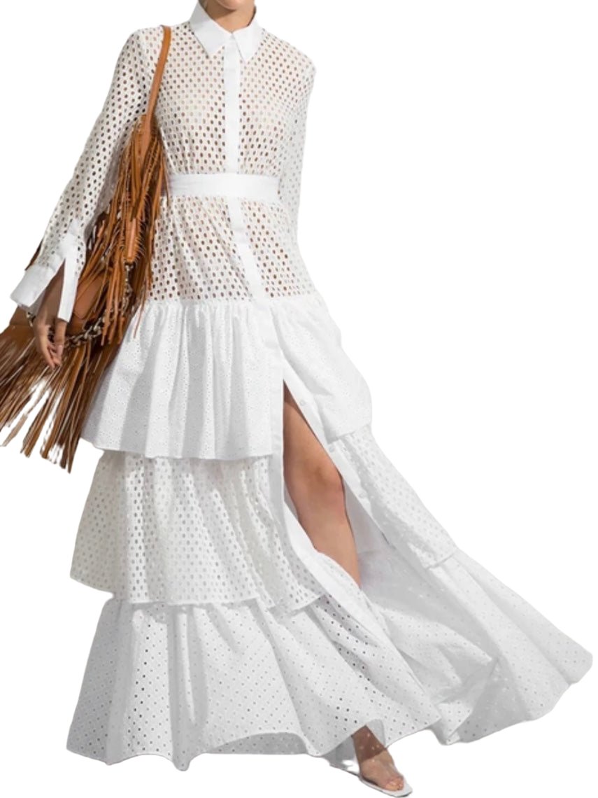 White net lace maxi dress - Wapas