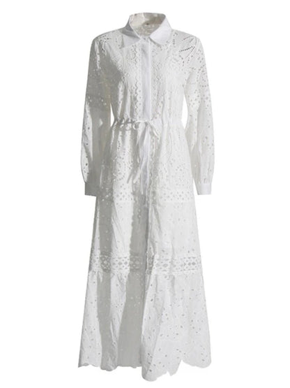 White open front lace maxi dress - Wapas