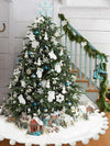 White pompon Christmas tree skirt - Wapas