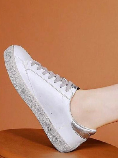 White silver star dirty sneakers - Wapas