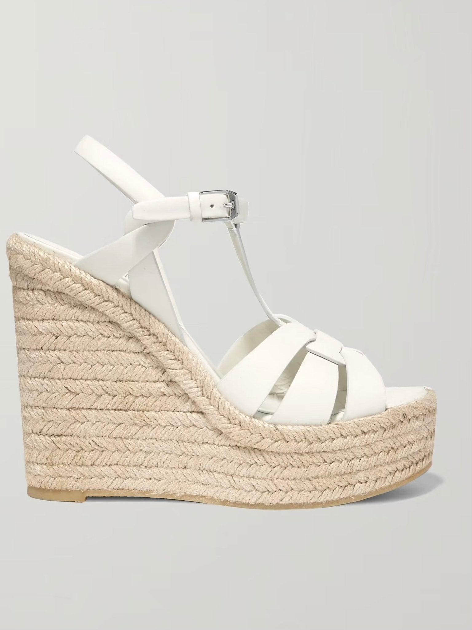 White wedge high heels sandals - Wapas