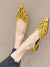 Yellow slip on pointed flats shoes - Wapas