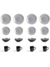 Set of 16 pieces gray tableware