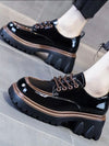 Black patent loafers platform
