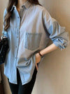 Denim light blue multicolored shirt