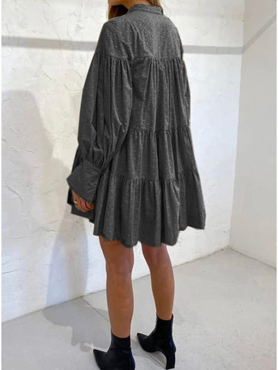Gray A-line midi dress