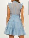 Sky light blue mini dress