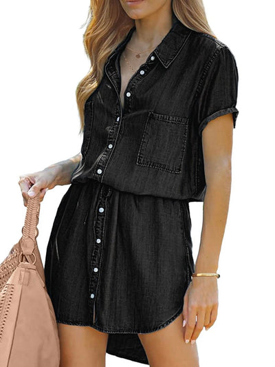 Cowgirl black denim short dress