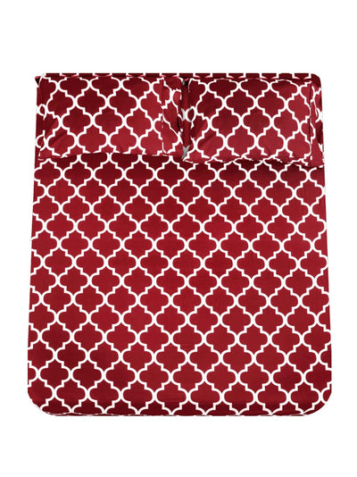 Red and white print sheets set