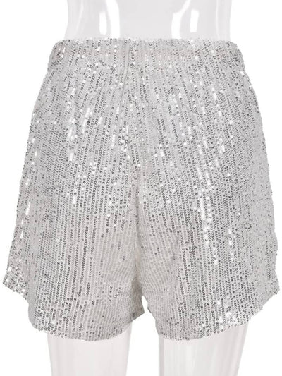 Silver sequins mini shorts