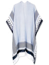 White and blue kimono beach tunic - robe