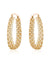 Gold plated round net earrings