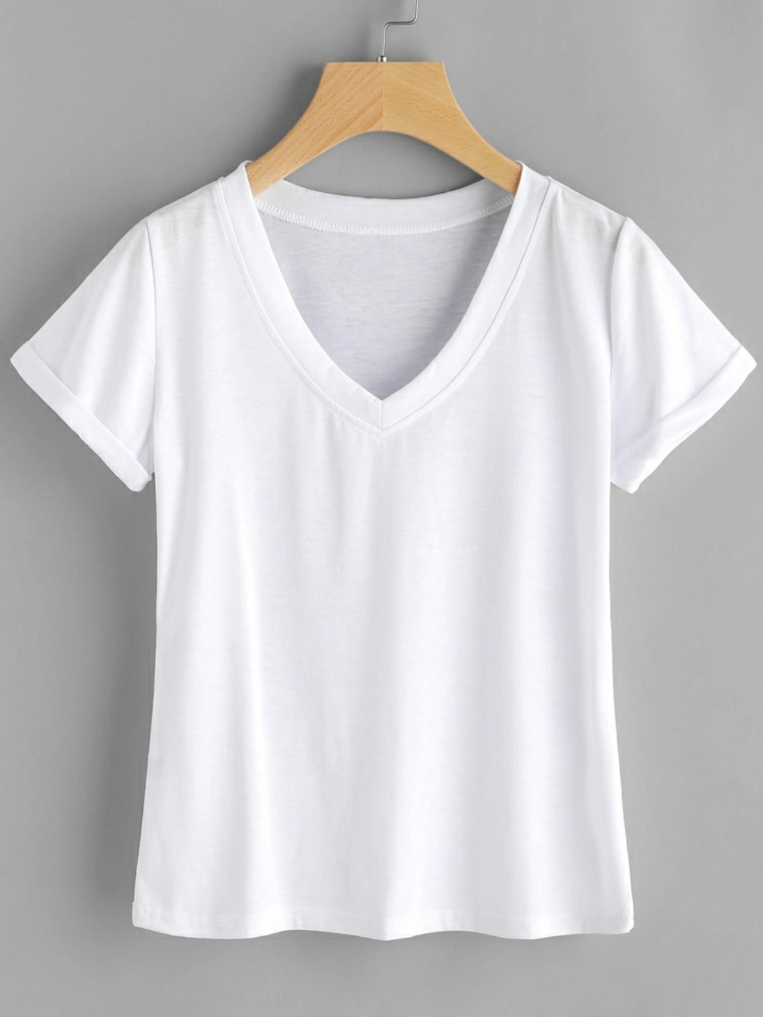 White basic V-neck T-shirt