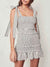 Dark gray squared pattern fitted mini dress